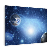 Load image into Gallery viewer, Glowing Blue Galaxy Canvas Print
