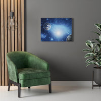 Load image into Gallery viewer, Glowing Blue Galaxy Canvas Print
