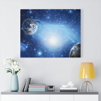 Load image into Gallery viewer, Glowing Blue Galaxy Canvas Print
