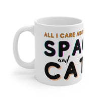 Load image into Gallery viewer, All I Care About is Space and Cats Mug
