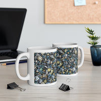 Load image into Gallery viewer, Rockets &amp; Moons Doodle Mug 11oz.
