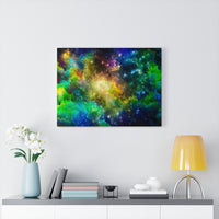 Load image into Gallery viewer, Green &amp; Blue Nebula Canvas Print
