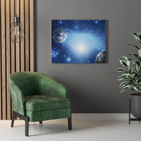 Load image into Gallery viewer, Glowing Blue Galaxy Canvas Print
