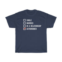 Load image into Gallery viewer, Astronomer Relationship Status Shirt navy blue

