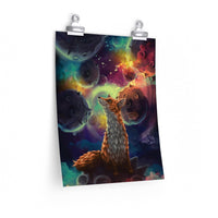 Load image into Gallery viewer, space fox watercolor painting poster
