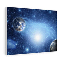 Load image into Gallery viewer, Glowing Blue Galaxy Canvas Print

