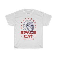 Load image into Gallery viewer, space cat graphic tee white
