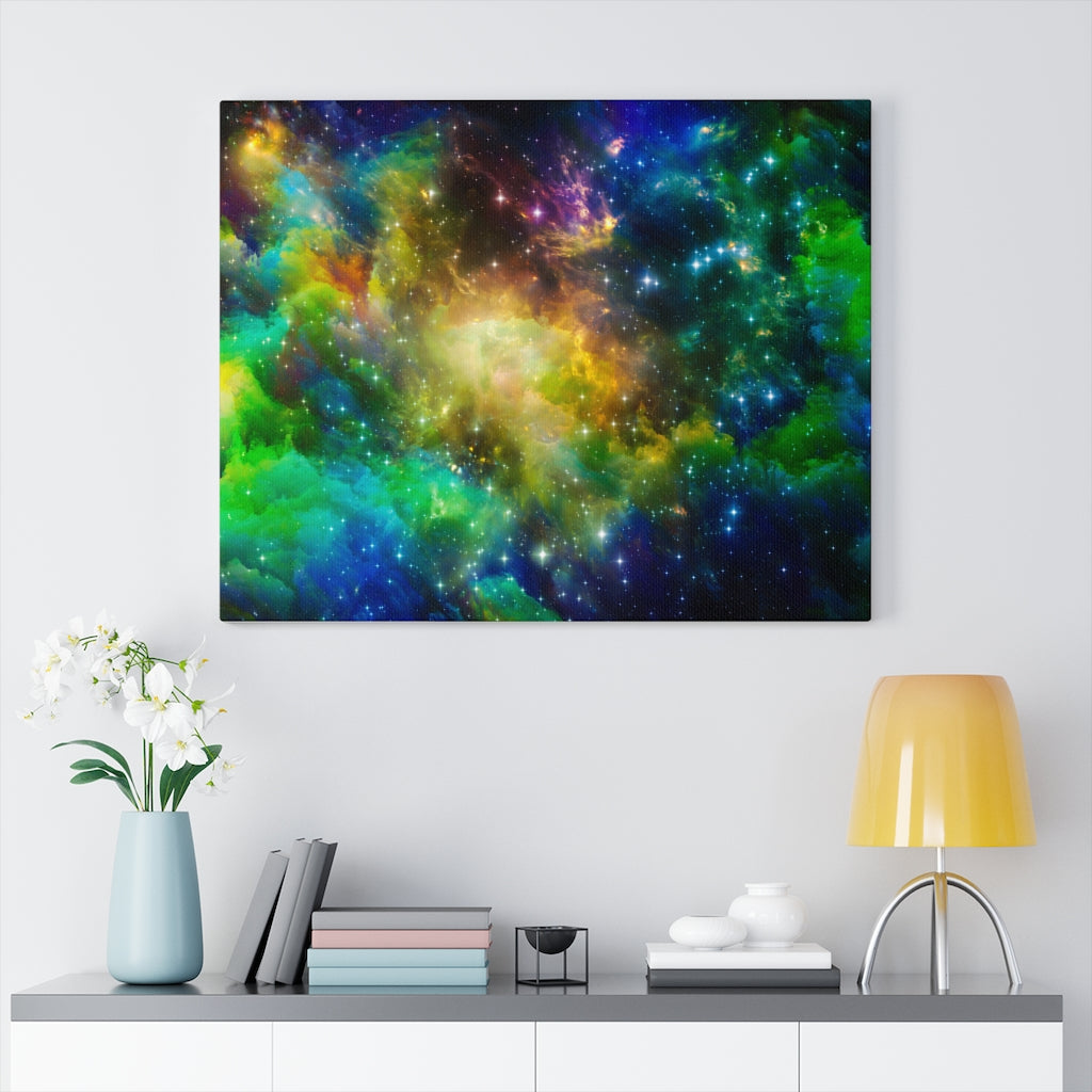 Green & Blue Nebula Canvas Print