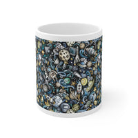 Load image into Gallery viewer, Rockets &amp; Moons Doodle Mug 11oz.
