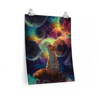 Load image into Gallery viewer, space fox watercolor painting poster
