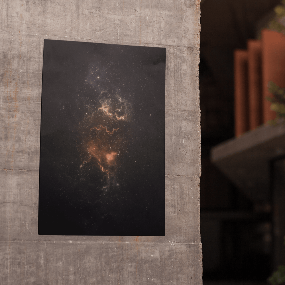 Golden Nebula Poster, Premium Matte Finish.