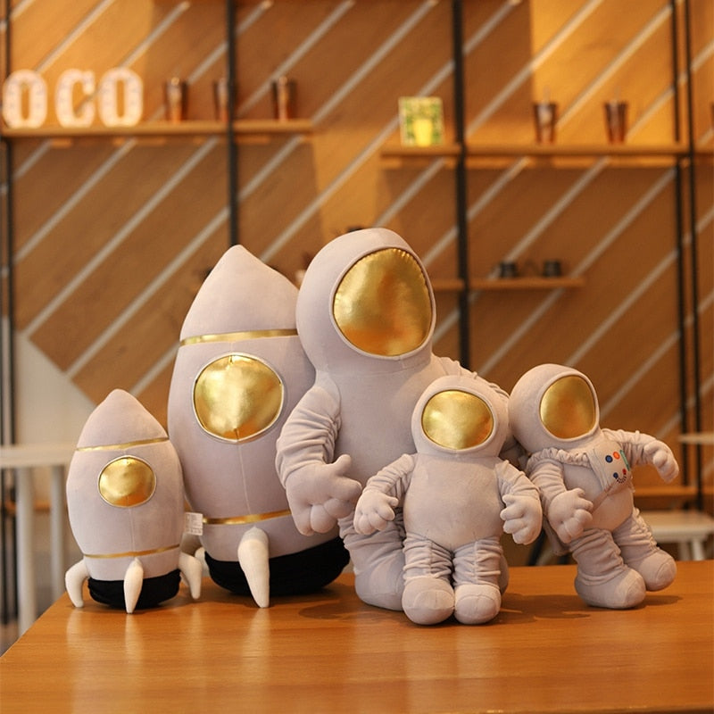Plush Astronaut and Rocket Ship Stuffed Toys